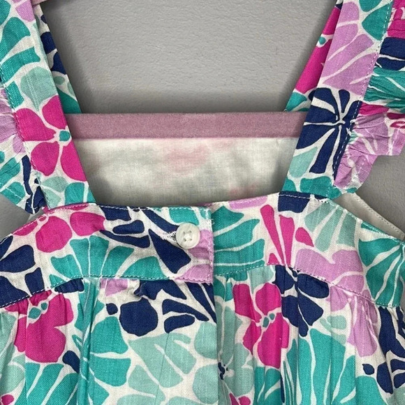 BABY GAP NWT 12-18m Girls Tiered Tropical Floral Blue Sundress Set - Picture 7 of 12